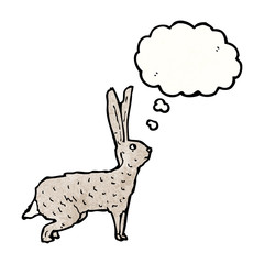 illustrated rabbit with thought bubble