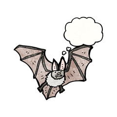 cartoon bat with thought bubble