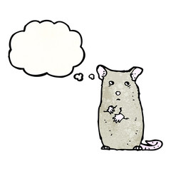 cartoon mouse with thought bubble