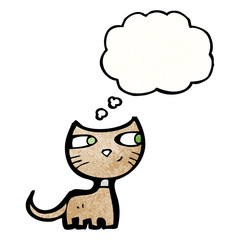 cartoon cat with thought bubble