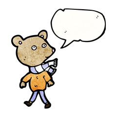 cartoon bear in clothes