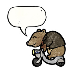 cartoon bear on scooter