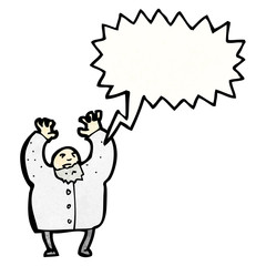 cartoon shouting mad scientist