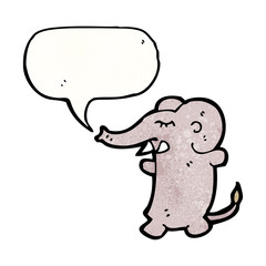 cartoon elephant with speech bubble