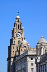 Fototapeta na wymiar The Three Graces, Liverpool.