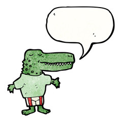 cartoon talking crocodile