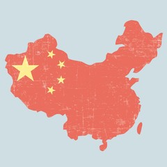 Naklejka premium CHINA VINTAGE MAP-OLD LOOKING POSTER