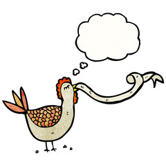 cartoon clucking chicken