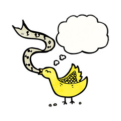 singing bird with thought bubble