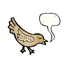 cartoon bird with speech bubble