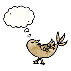 cartoon bird with thought bubble