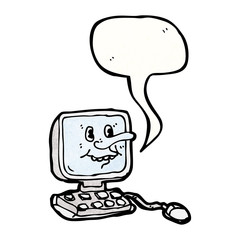 cartoon talking computer character,