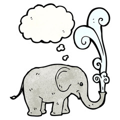 cartoon elephant squirting water