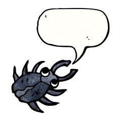 cartoon beetle with speech bubble