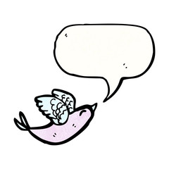 cartoon bird with speech bubble