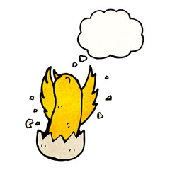 hatching chick with thought bubble