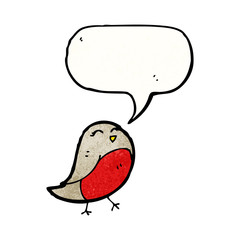 cartoon robin with thought bubble