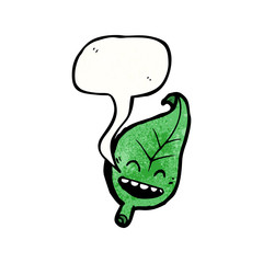 cartoon laughing leaf