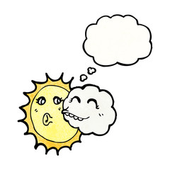 cartoon cloud and sun