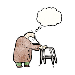 cartoon elderly man
