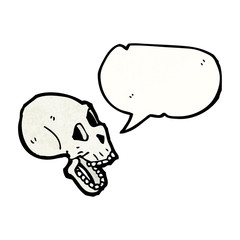 spooky talking skull cartoon