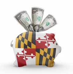 Piggy bank with the flag of Maryland .(series)