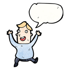 Obraz premium cartoon excited man