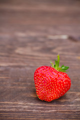 Strawberry on wooden background