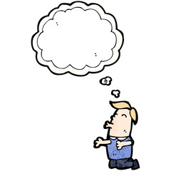 cartoon man on knees