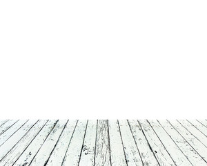 wooden table under white background