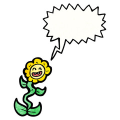 cartoon flower with face
