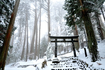 埼玉県　秩父　三峰神社の雪景色