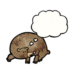 cartoon bear with thought bubble