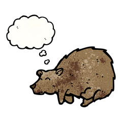 cartoon bear with thought bubble