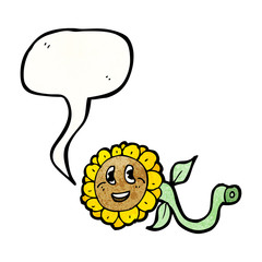 happy cartoon sunflower
