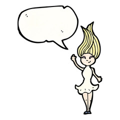 cartoon blond woman in dress
