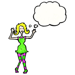 cartoon dancing woman