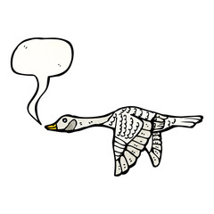 cartoon flying goose