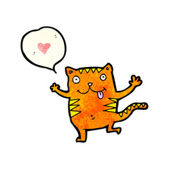 cartoon cat in love