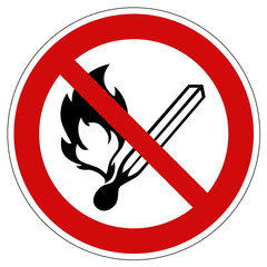 Verbotszeichen keine offene Flamme nach ASR 1.3 P003
