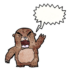 cartoon angry bear