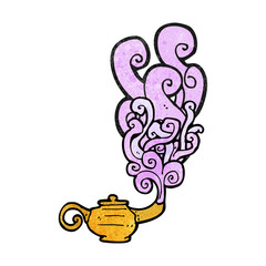 cartoon genie in lamp