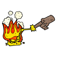 cartoon hand shooting lightning