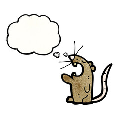 cartoon rat with thought bubble