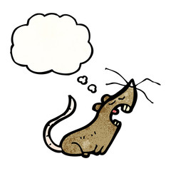 cartoon rat with thought bubble