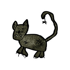 child's drawing of a halloween cat