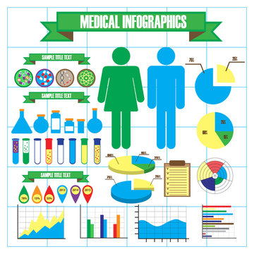 Medical and health icons, infographic elements. Vector