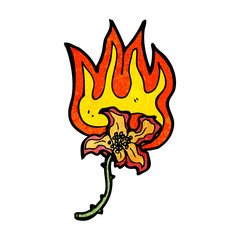 cartoon flaming flower