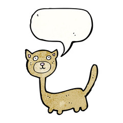 cartoon cat with speech bubble