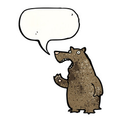 cartoon bear with speech bubble